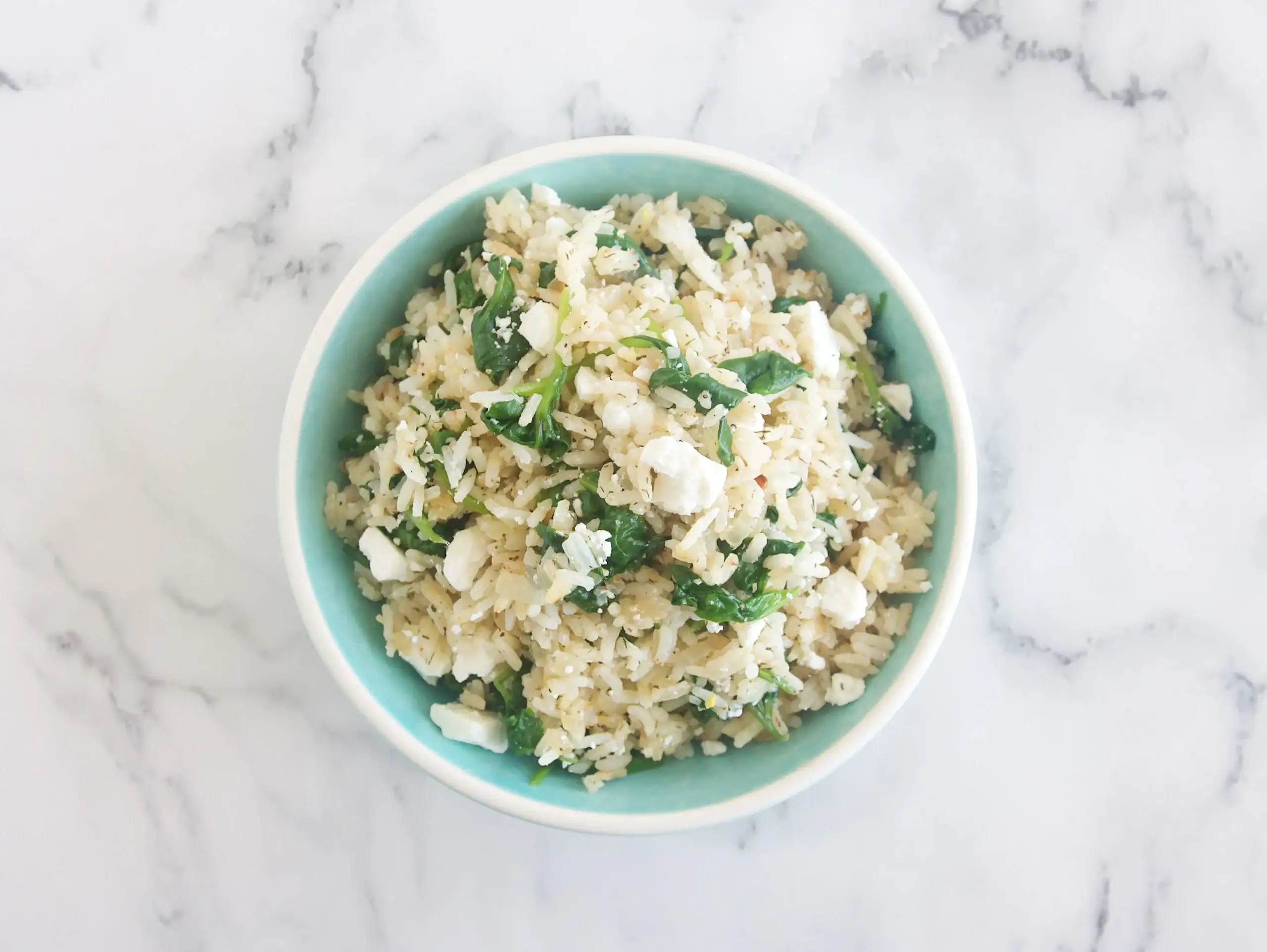 Arroz griego con espinacas y feta