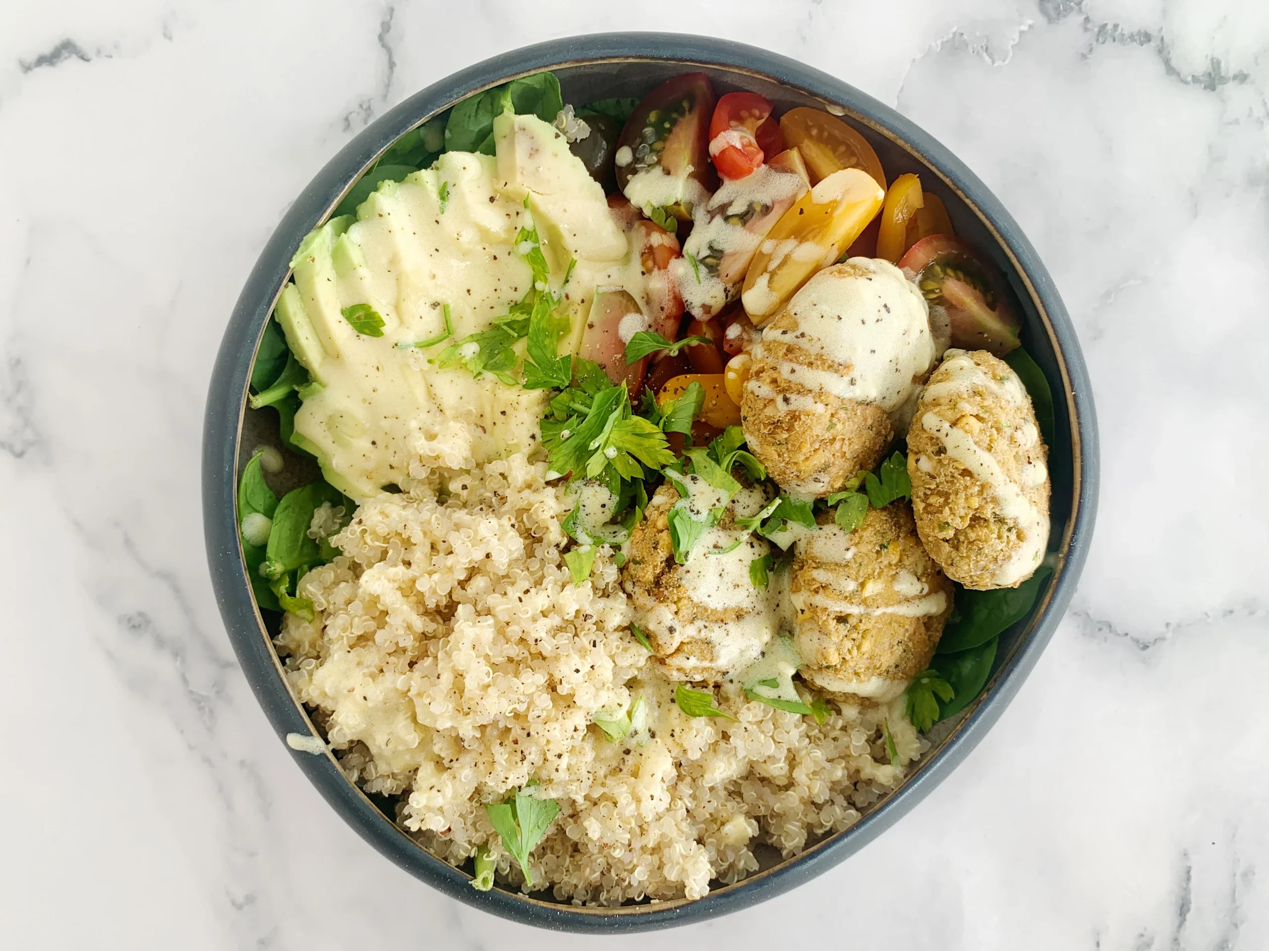 Bol de falafel de tofu