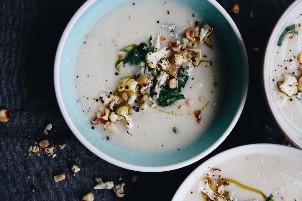 Crema de coliflor y pera