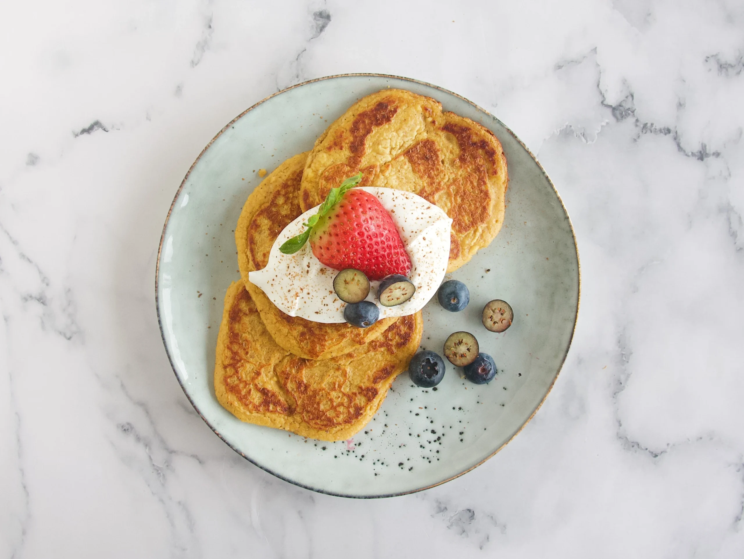 Pancakes de tofu y calabaza con nuez moscada (sin huevo ni leche)