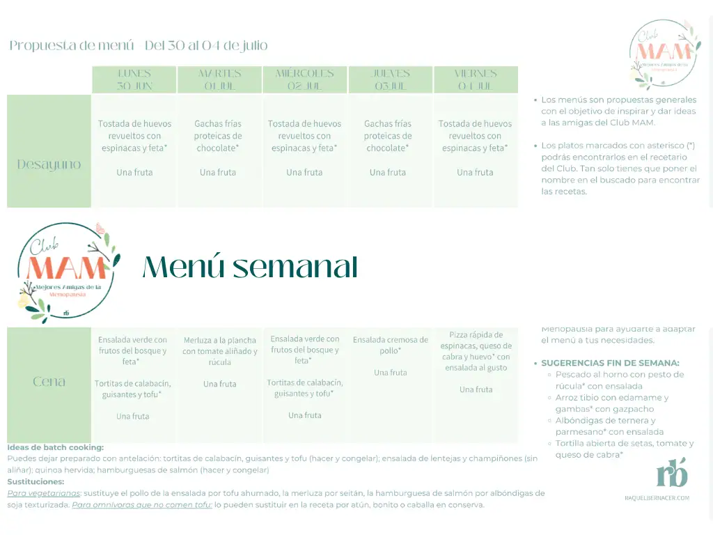 Menú semanal