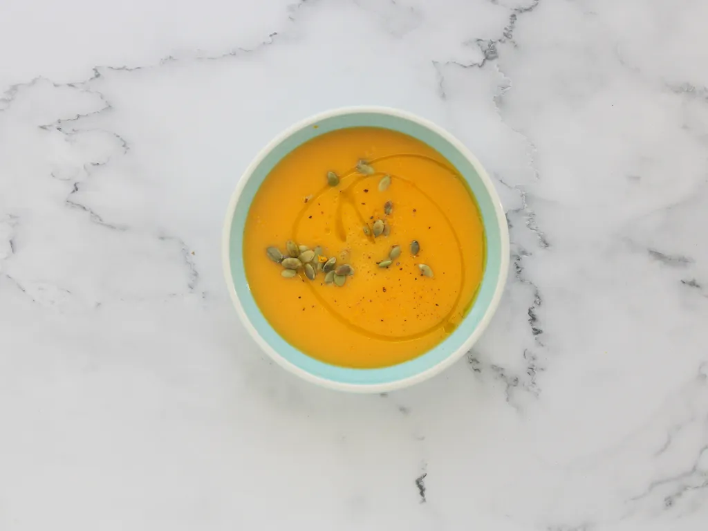 Crema de calabaza, jengibre y naranja