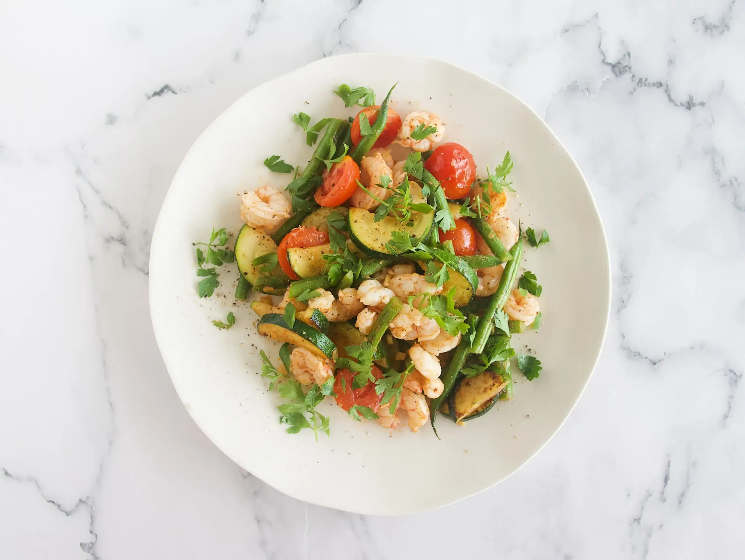 Salteado de gambas de verano