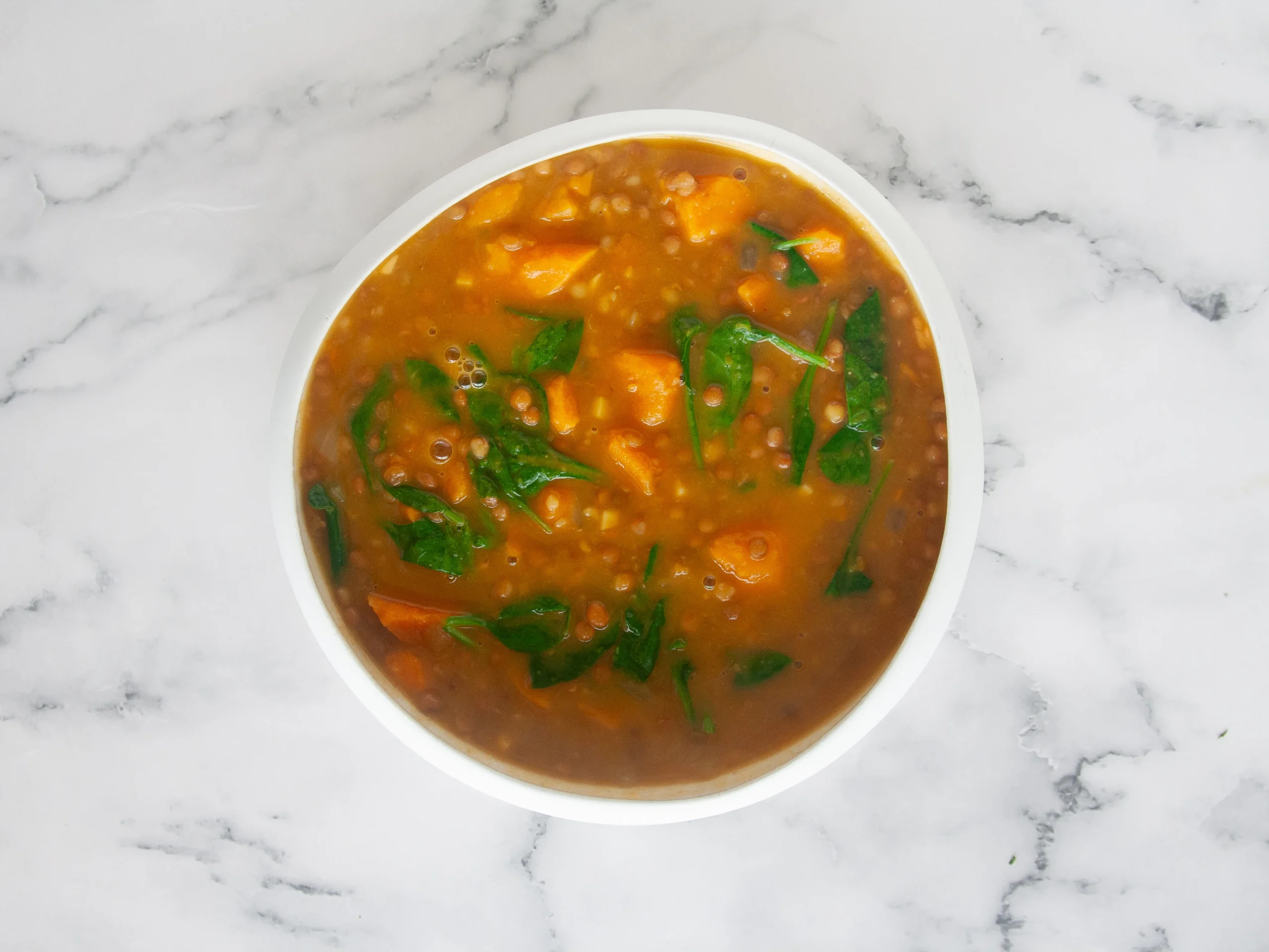 Sopa de verduras y lentejas