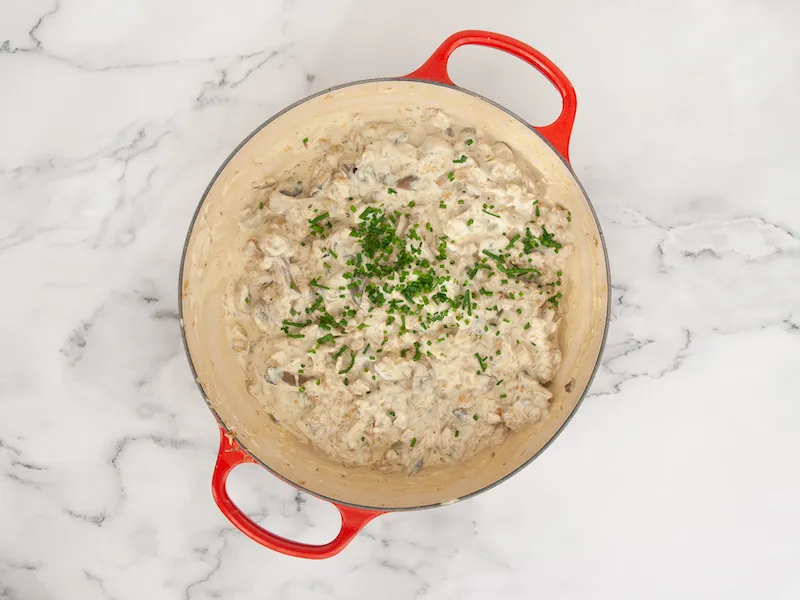 Stroganoff de soja texturizada
