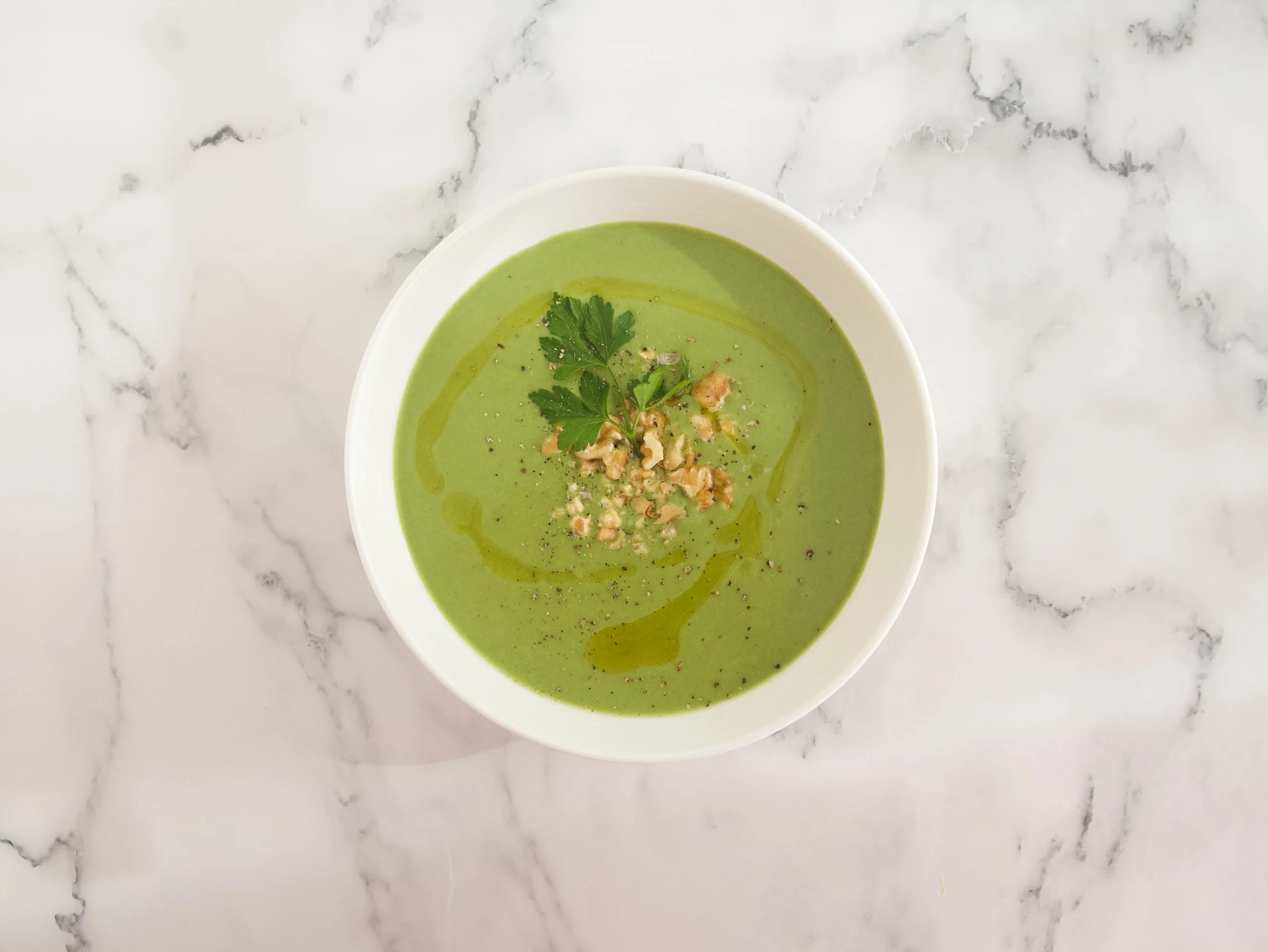 Velouté de espinacas y garbanzos